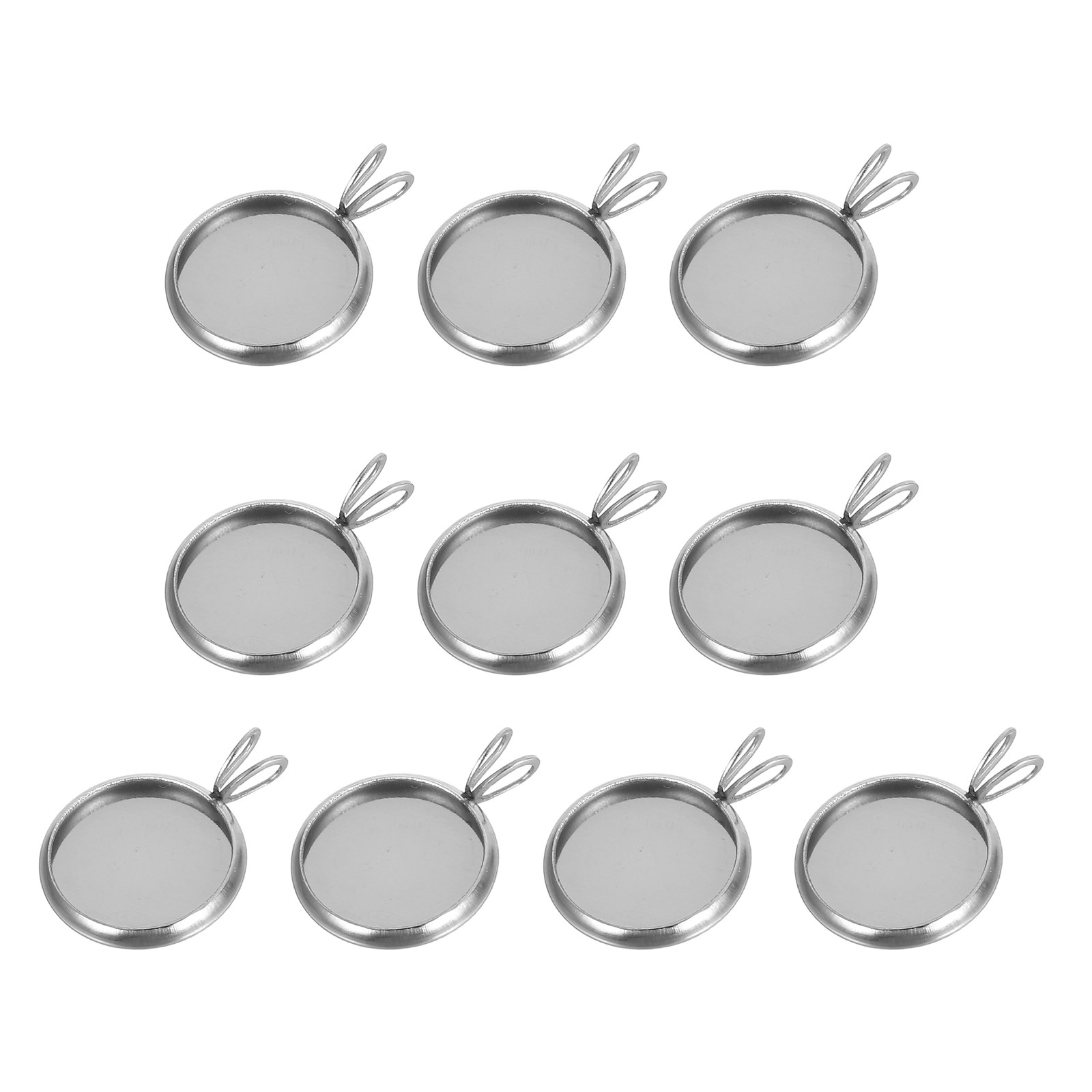 Resin Jewelry Kit - 10個入り 12mm ラウンドペンダントトレイ 銅メッキ DIY ジュエリーメイキングキット