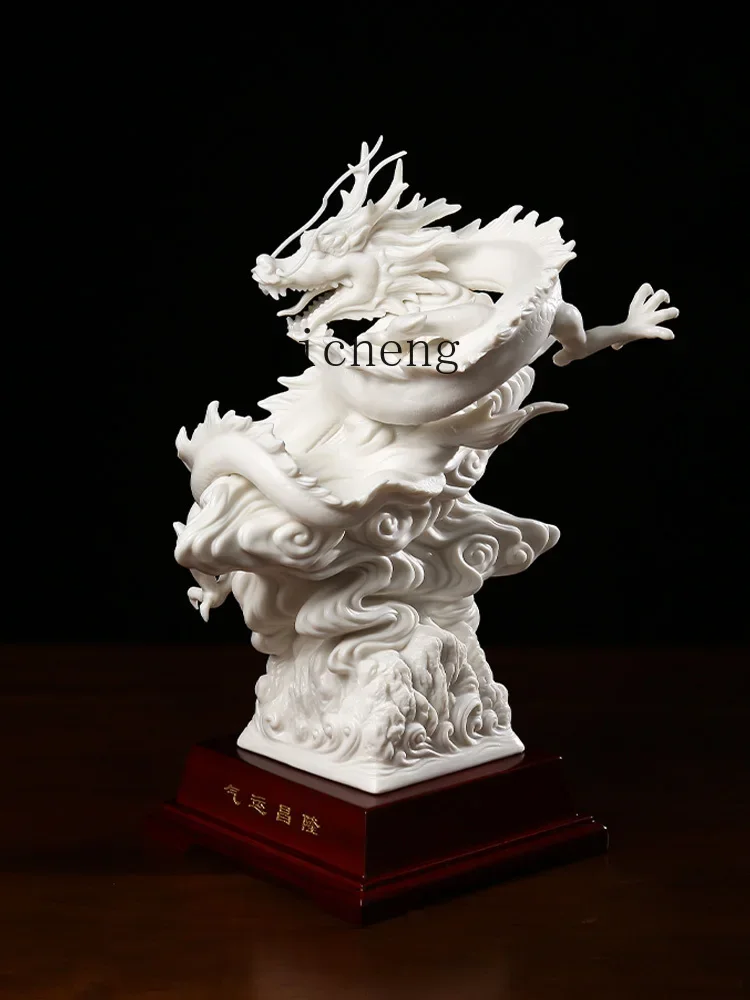 b13白磁航空輸送繁栄工芸品セラミックドラゴン装飾品干支マス - Crafting Resin のレビューと価格