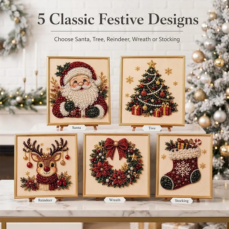 クリスマスパールダイヤモンドペインティングアートセット（フレ - Resin Craft Kit のレビューと価格