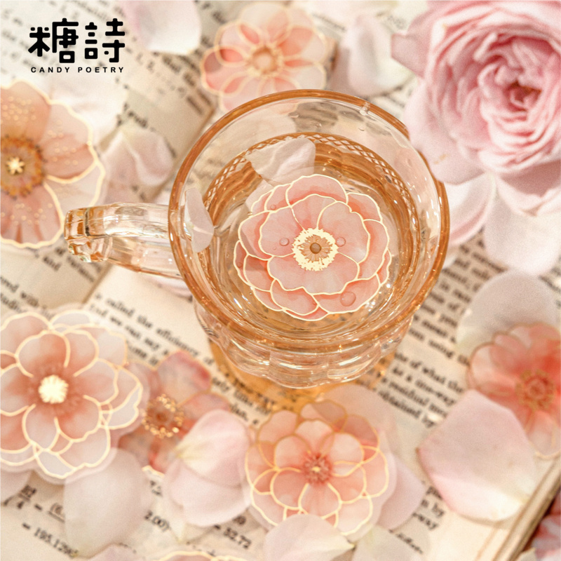 40枚入り ヴィンテージ風豪華な花柄ゴールド箔PETステッカ - Gold Foil Flakes のレビューと価格