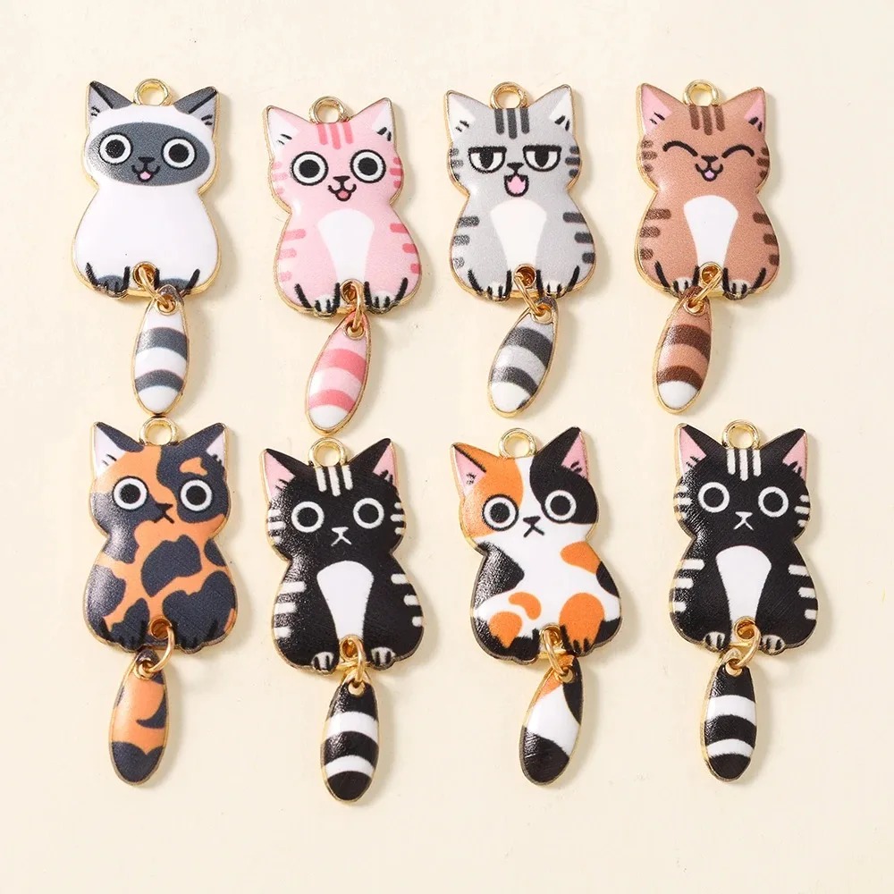 10 個 16 × 39 ミリメートルかわいい漫画猫樹脂チャ - Resin Craft Supplies のレビューと価格