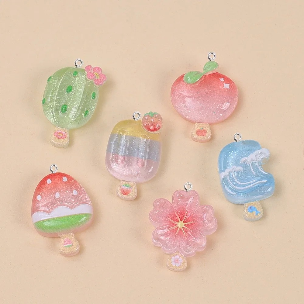 10個入り カワイイ 夏のアイスキャンディー レジンペンダン - Resin Craft Material のレビューと価格