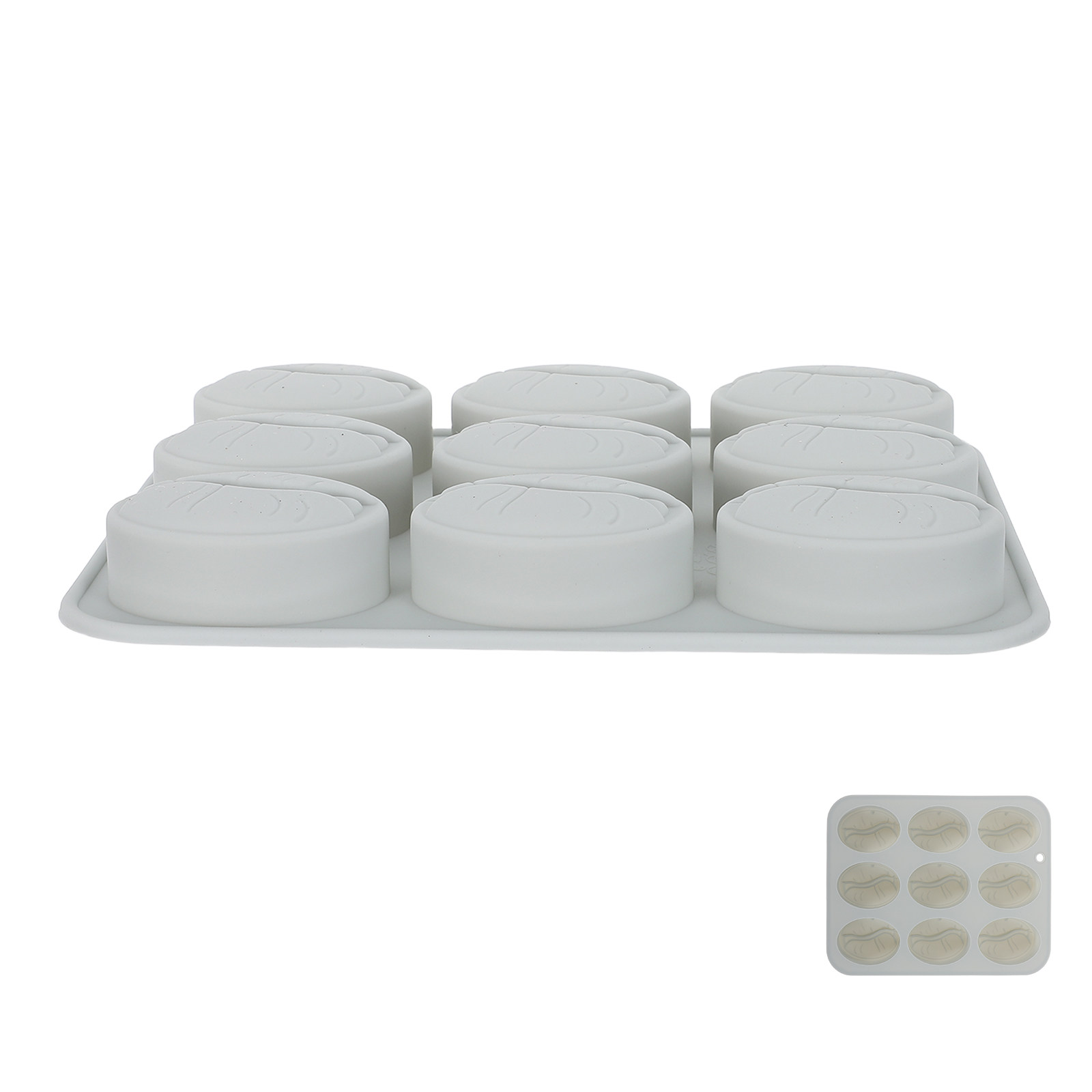 9個の空洞を持つコーヒー豆型シリコンモールド、食品グレード、 - Silicone Mold Tray のレビューと価格