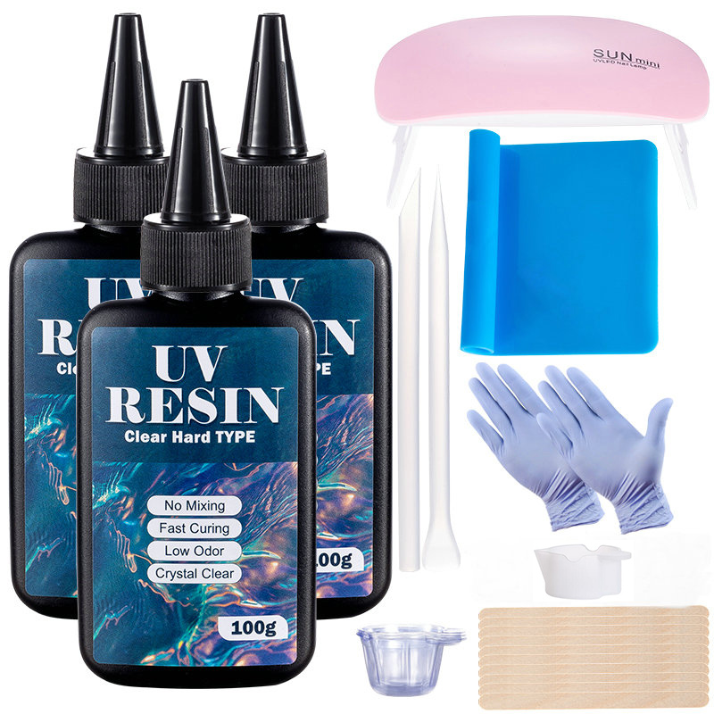 100 グラム/250 グラムクリア UV 樹脂ハードタイプ - Resin Jewelry Kit のレビューと価格